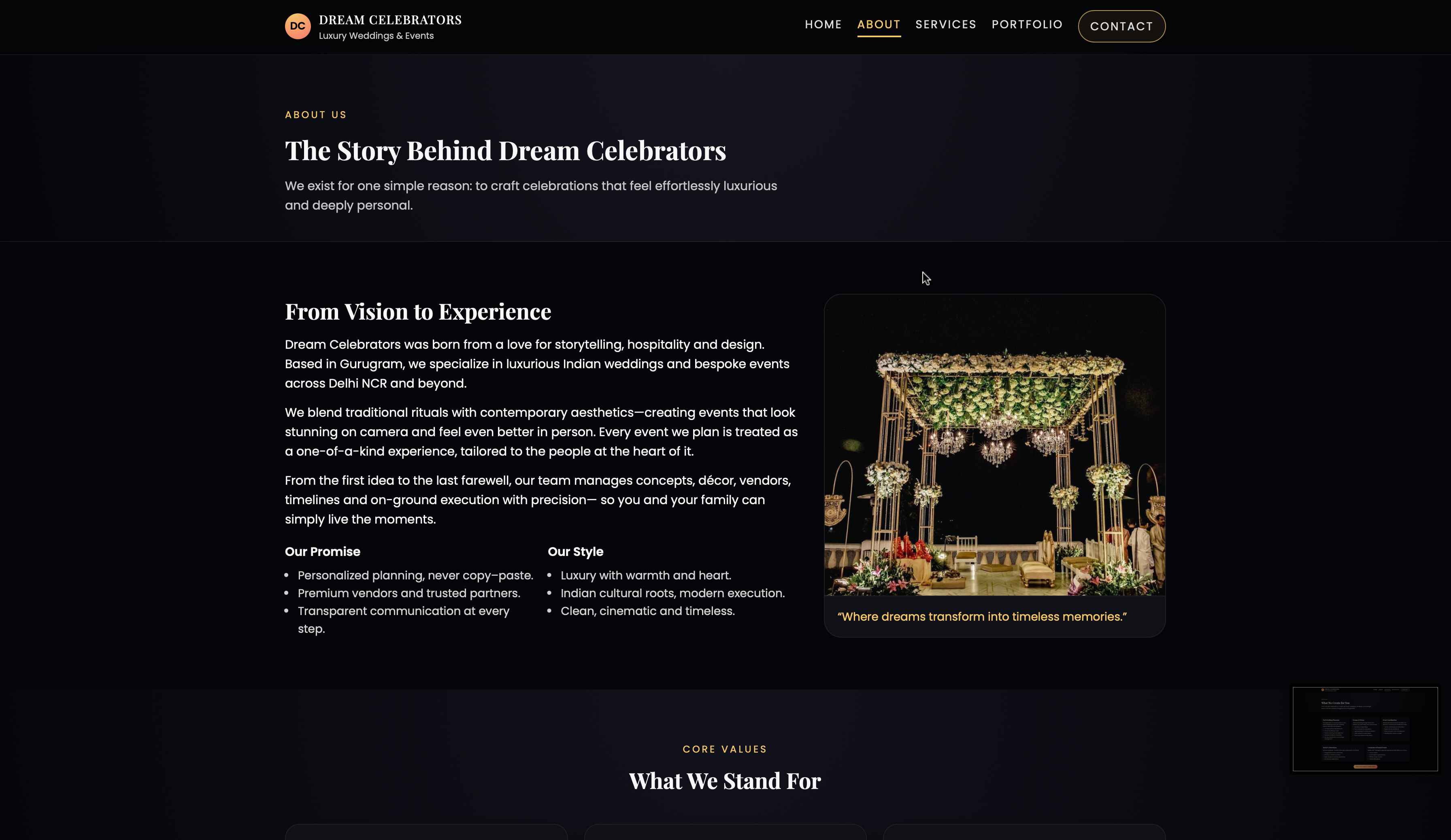 Dream Celebrators – Event Management Website